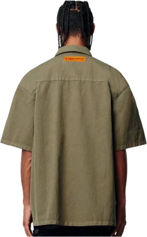 Heron Preston Canvas Militair Overhemd Groen Heren