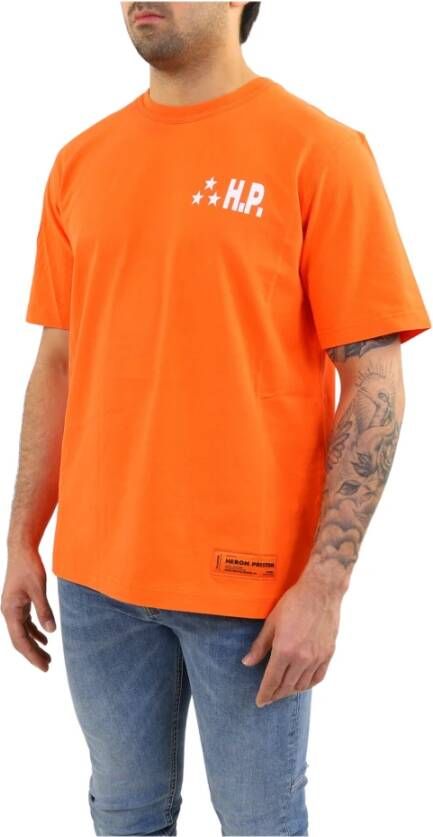 Heron Preston Stijlvolle Oranje T-shirt voor Heren Oranje Heren