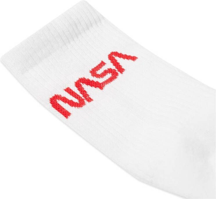 Heron Preston Nasa Logo Lange Sokken Wit Heren