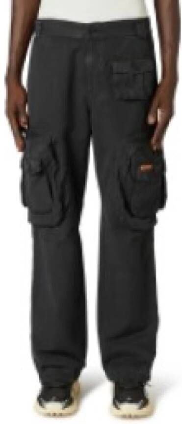 Heron Preston Stijlvolle Straight-Leg Multi-Pocket Broek Zwart Heren