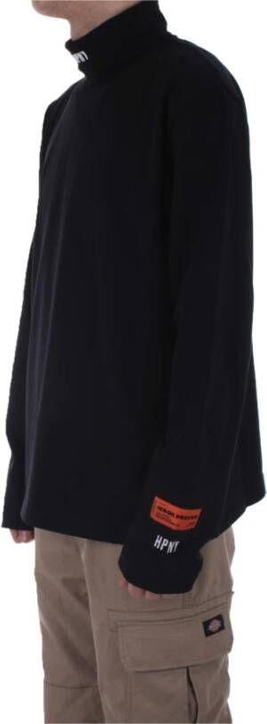 Heron Preston Zwarte trui met lange mouwen en logo Zwart Heren