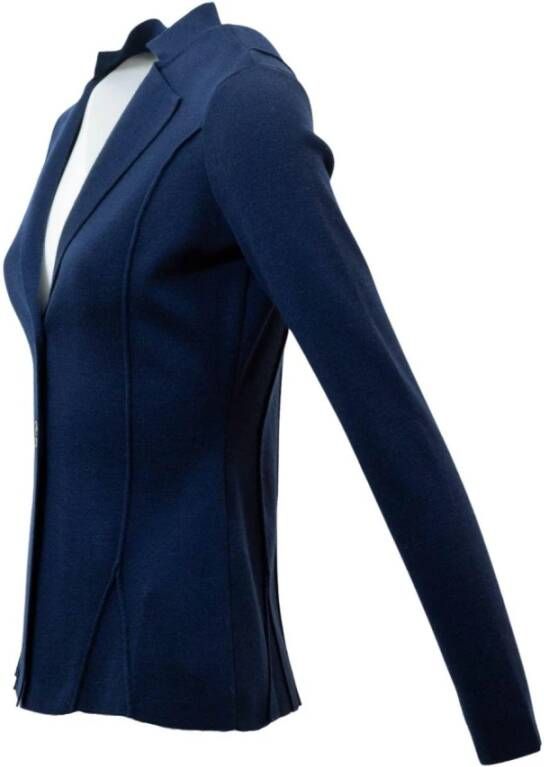 High Navy Gebreid Vest Blauw Dames