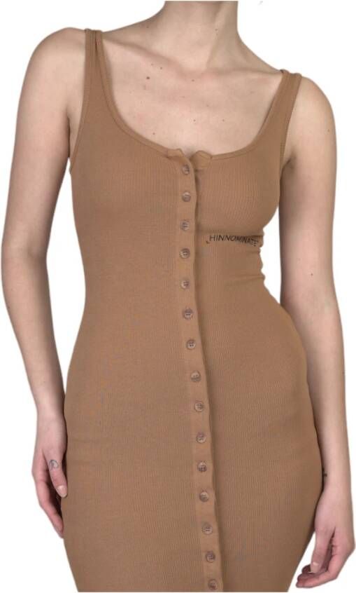 Hinnominate Ribgebreide Knoopjurk Brown Dames