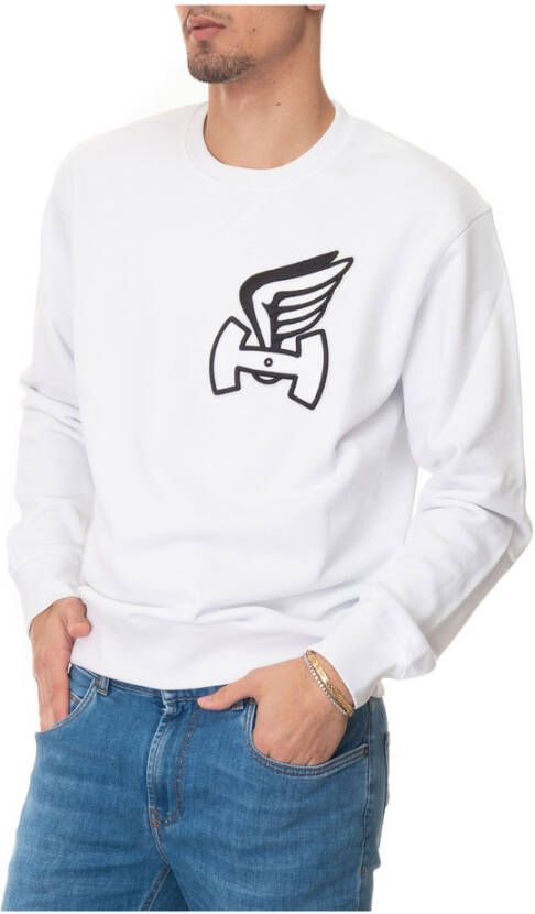 Hogan Trainingsshirt Comfortabele en Stijlvolle Ronde Hals Sweater voor Heren Wit Heren