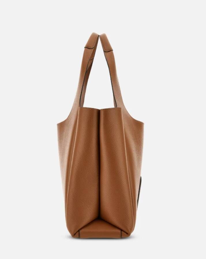 Hogan Gehamerd Leren Maxi H Tas Bruin Dames
