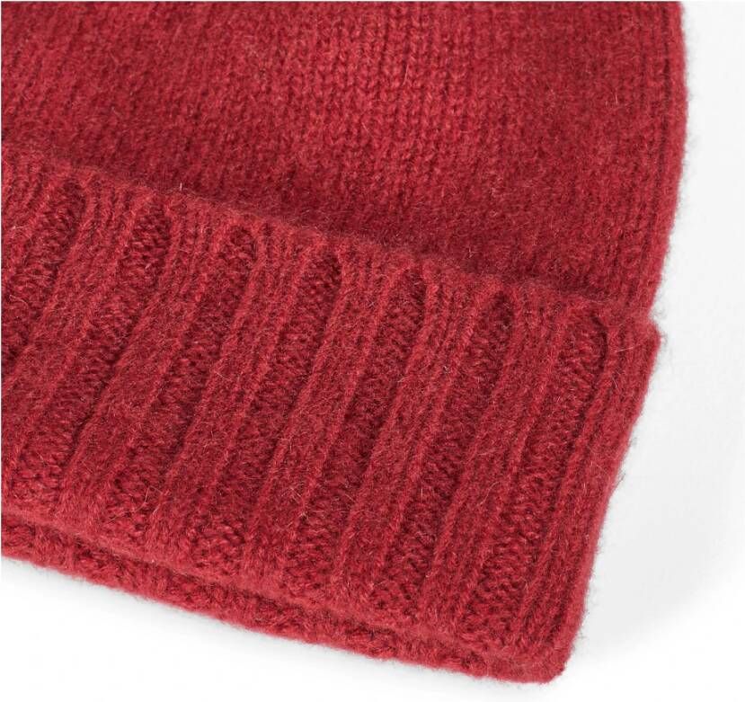 Howard London Klassieke Rode Cashmere Beanie Rood Heren