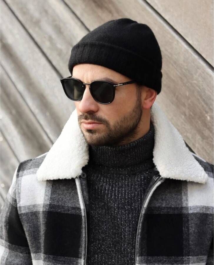 Howard London Klassieke Zwarte Cashmere Beanie Zwart Heren