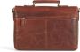 Howard London Bruine leren herentas met laptopvak Brown Heren - Thumbnail 2
