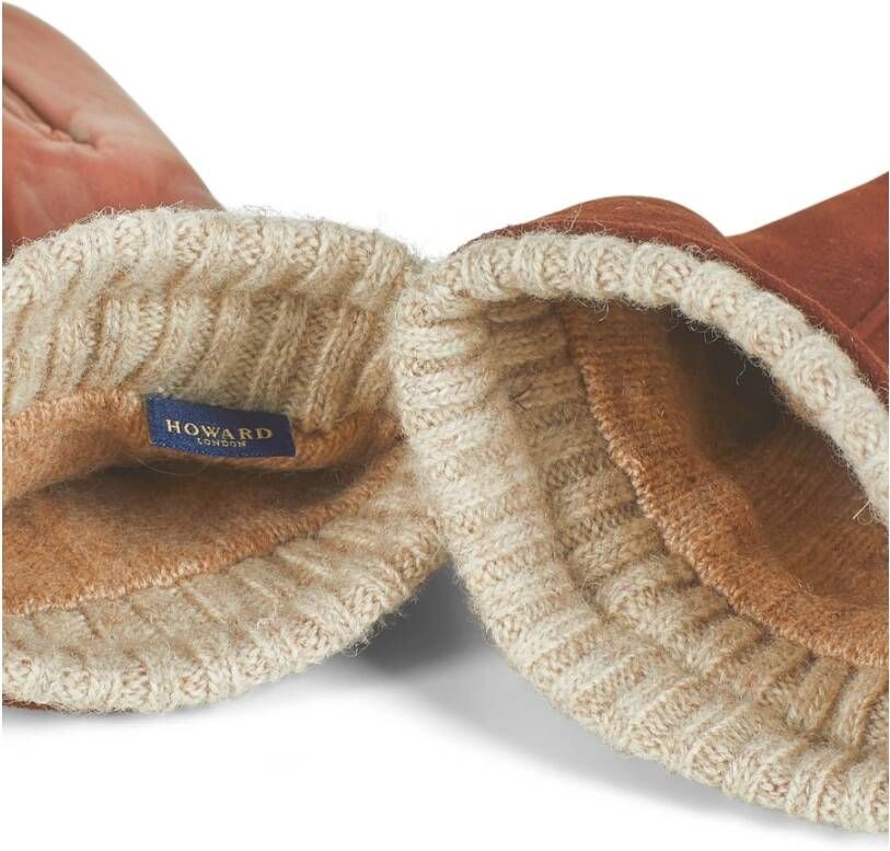 Howard London Leren handschoenen van premium suède en zacht lamnappa Bruin Heren