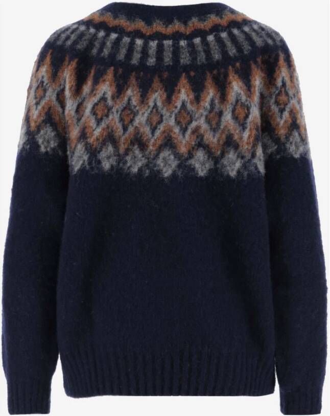 Howlin' Geometrische Wollen Trui Blue Dames