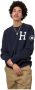 HUF Navy Crewneck Sweatshirt met Logo Print Blue Heren - Thumbnail 2