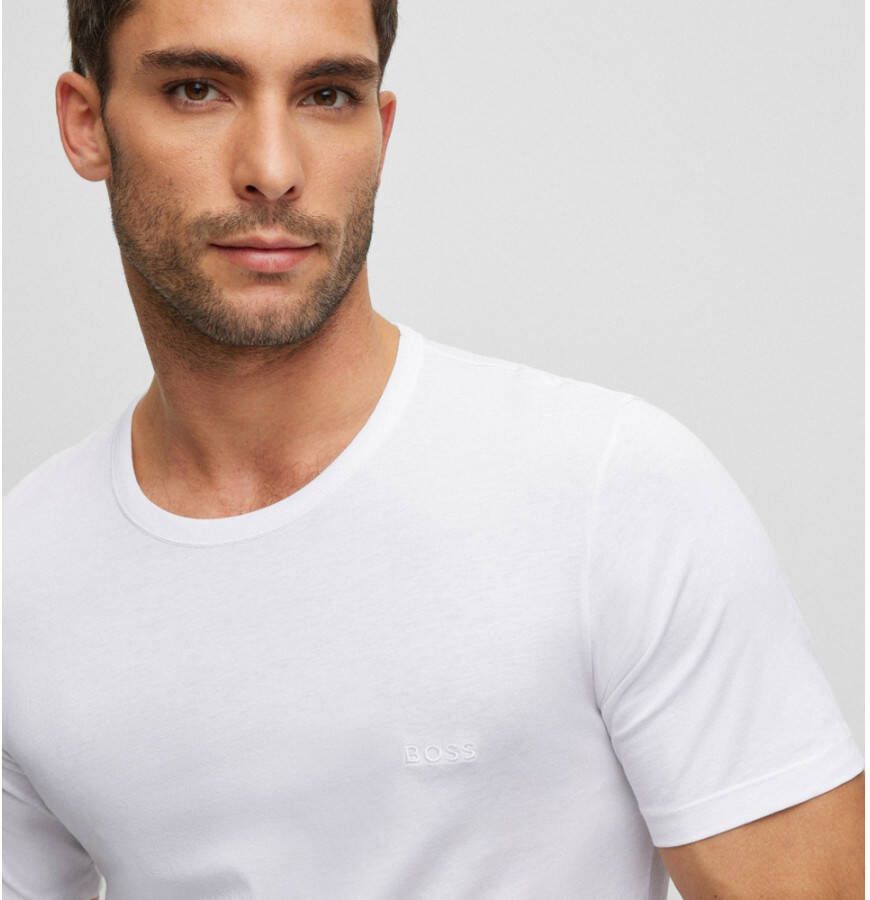 Hugo Boss 3-Pack Regular Fit Pure Cotton C-neck T-shirts White Wit Heren