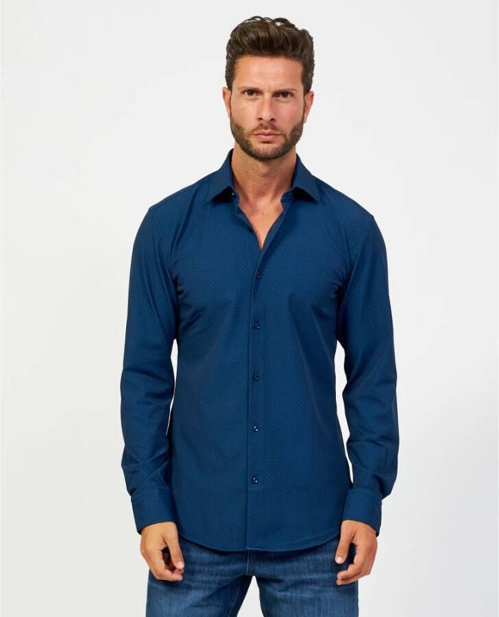 Hugo Boss Blouses Shirts Blauw Heren