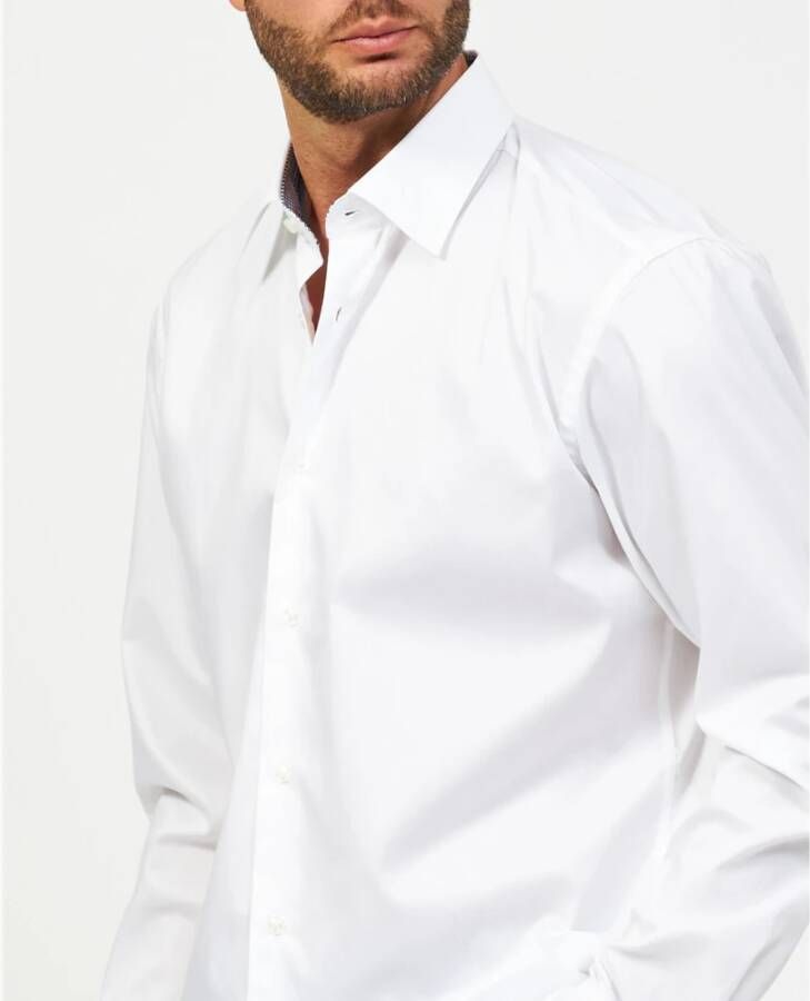 Hugo Boss Witte Regular Fit Katoenen Overhemd met Makkelijk Strijkbare Afwerking Wit Heren