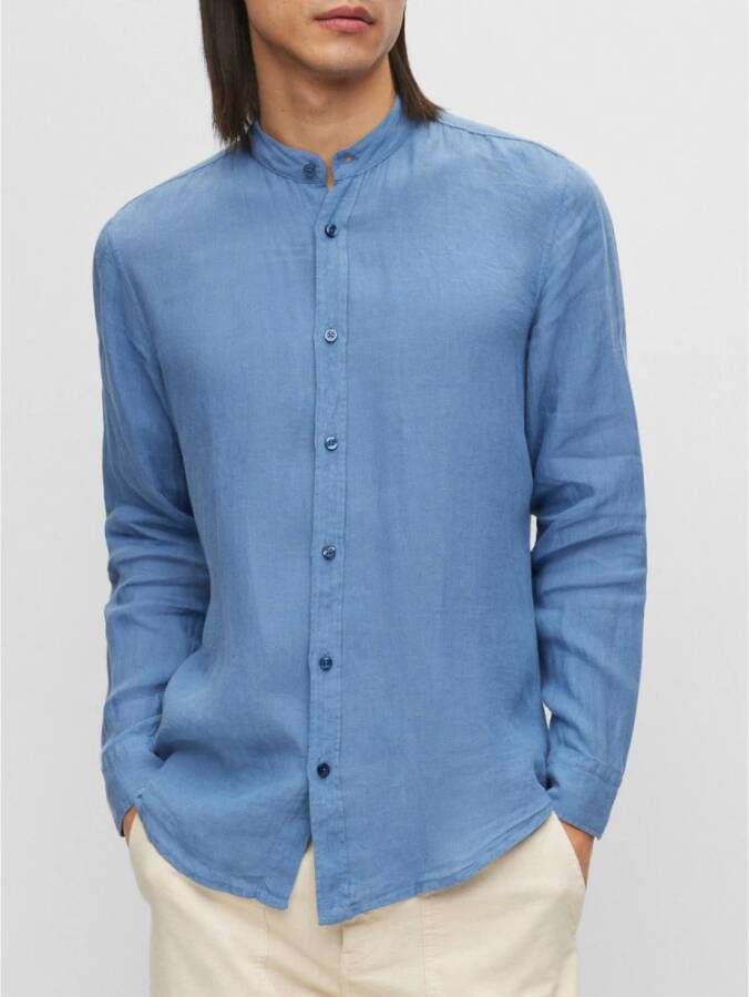 Hugo Boss Casual Shirts Blauw Heren