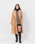 Hugo Boss Beige Lange Jas met Riem en Franje Details Beige Dames - Thumbnail 2