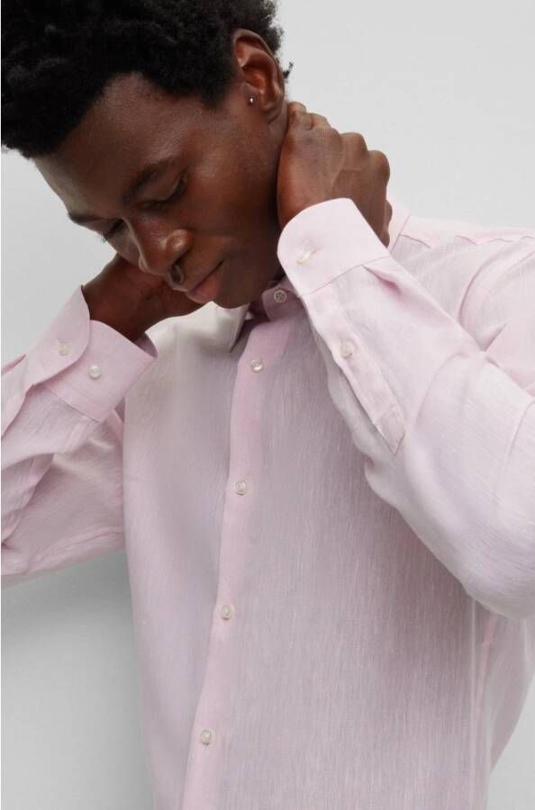 Hugo Boss Formal Shirts Roze Heren