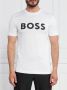 Hugo Boss Logo Print T-Shirt met Geribbelde Crew Neck White Heren - Thumbnail 2