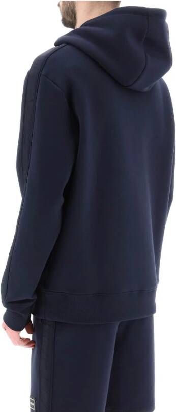 Hugo Boss Hoodie met omlijnd logo Blue Heren