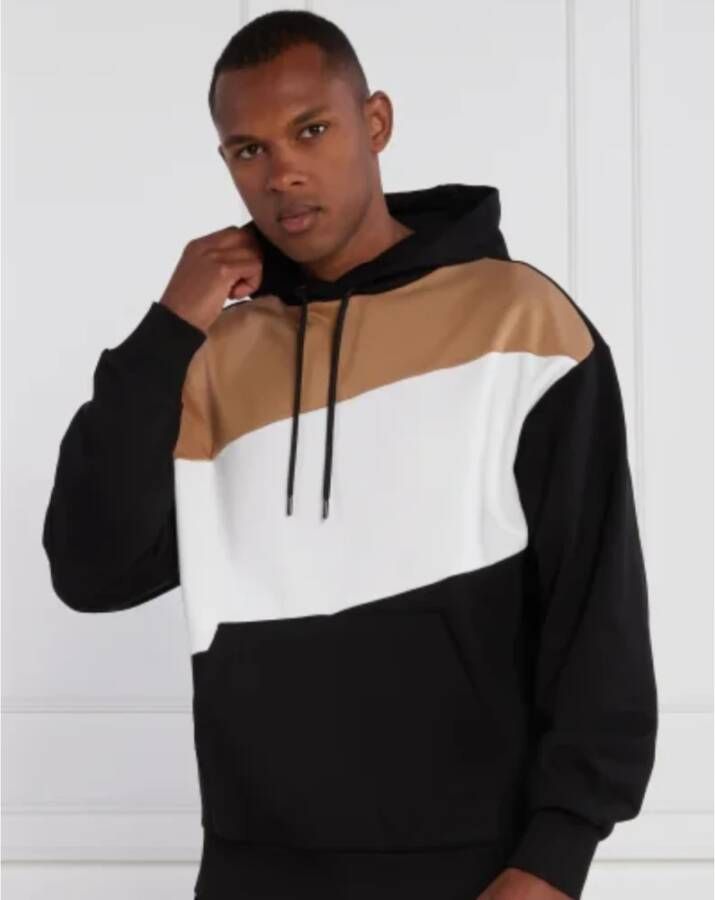 Hugo Boss Gestreepte Hoodie voor Heren Zwart Heren