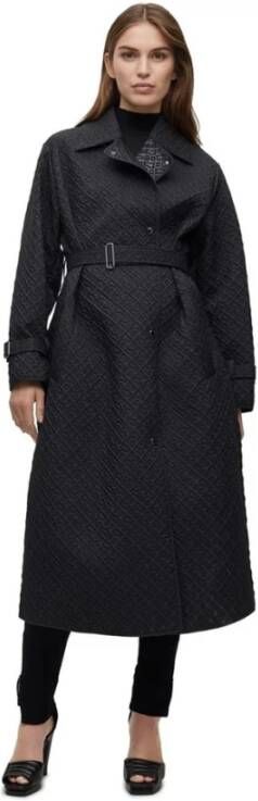 Hugo Boss Oversized Waterafstotende Gewatteerde Jas met Verstelbare Riem Zwart Dames