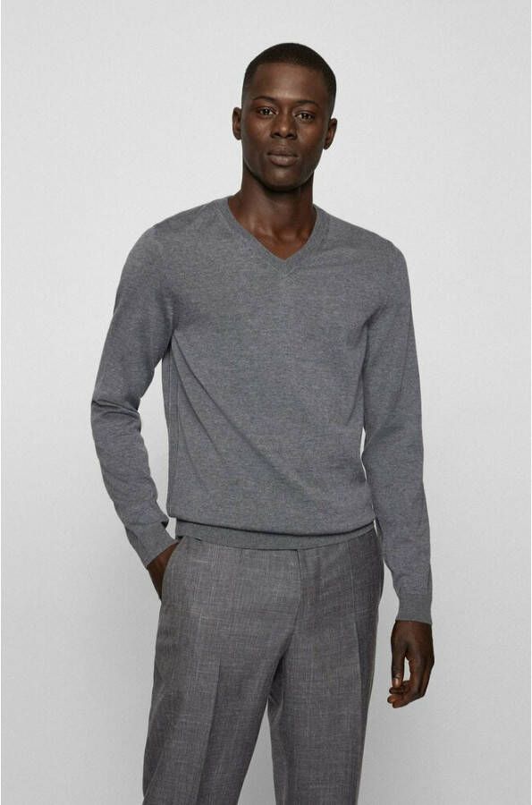 Hugo Boss Gebreide kleding met V-hals Grijs Heren