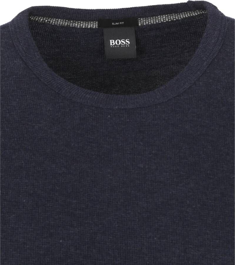 Hugo Boss Round-neck Knitwear Blauw Heren