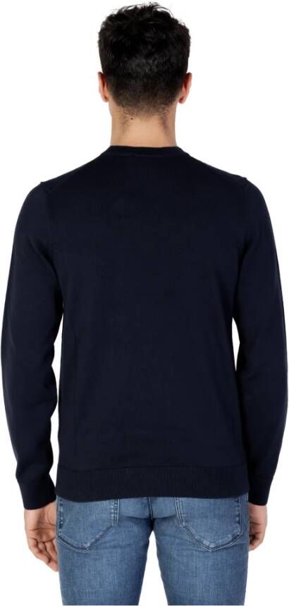 Hugo Boss Round-neck Knitwear Blauw Heren
