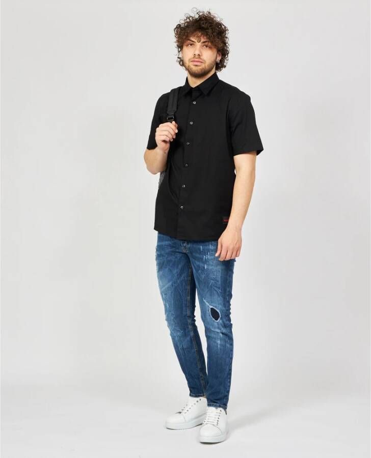 Hugo Boss Short Sleeve Shirts Zwart Heren