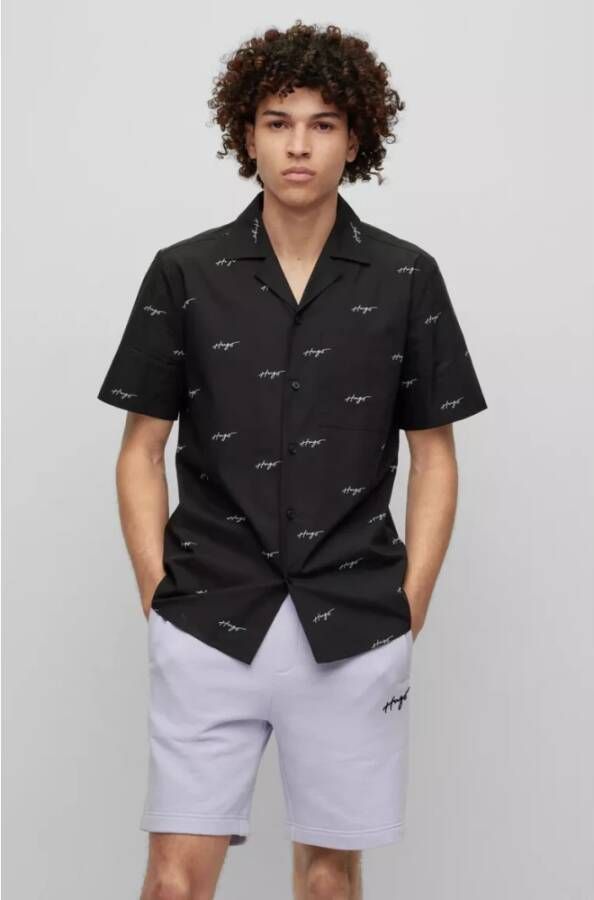 Hugo Boss Short Sleeve Shirts Zwart Heren