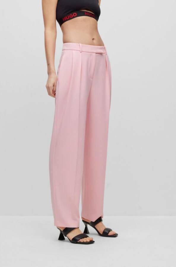 Hugo Boss Slim-fit Trousers Roze Dames
