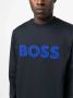 Boss Logo Crew-neck Sweatshirt van Biologisch Katoen Blue Heren - Thumbnail 4