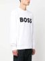 Boss Logo Crew-neck Sweatshirt van Biologisch Katoen White Heren - Thumbnail 4