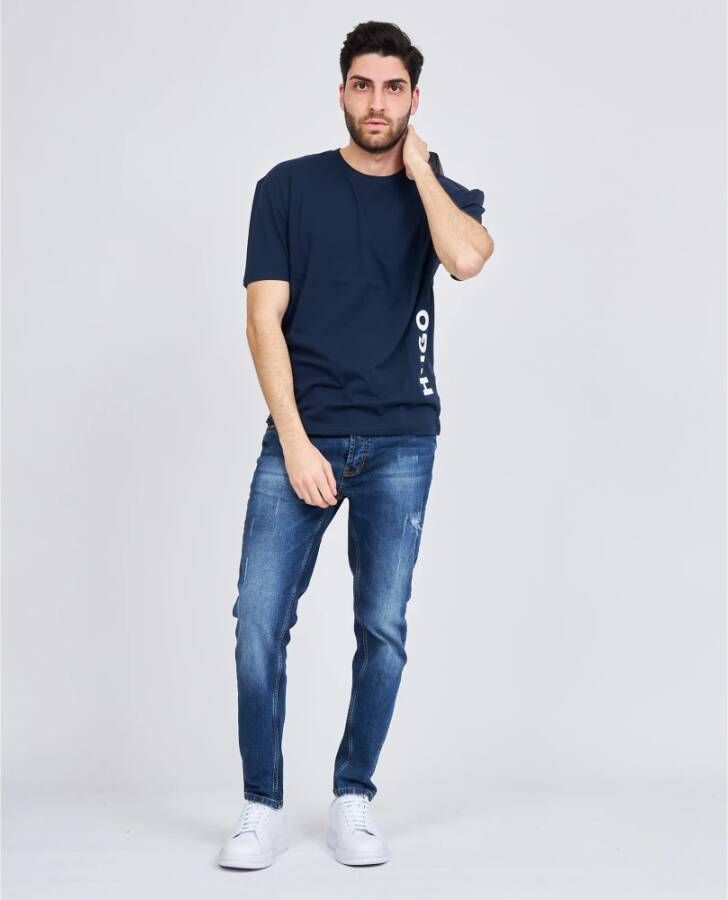 Hugo Boss T-Shirts Blauw Heren