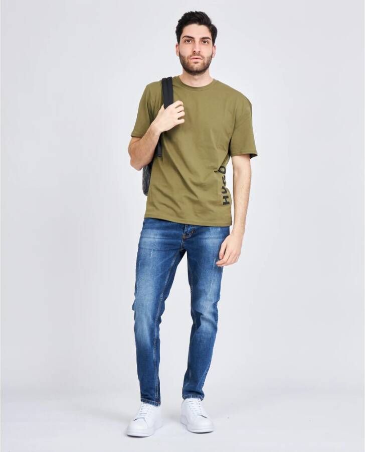 Hugo Boss T-Shirts Groen Heren
