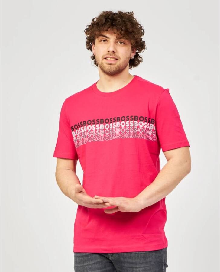 Hugo Boss T-Shirts Roze Heren