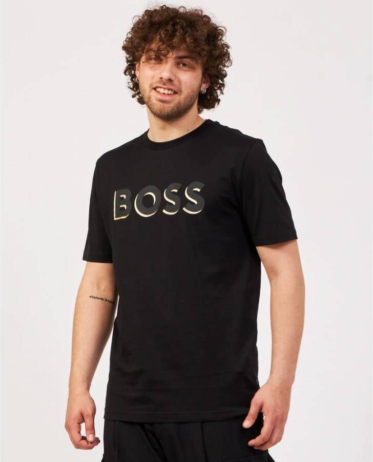 Hugo Boss T-Shirts Zwart Heren