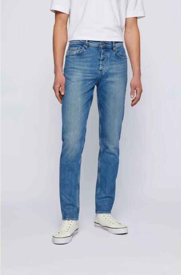 Hugo Boss tapered fit jeans Blauw Heren