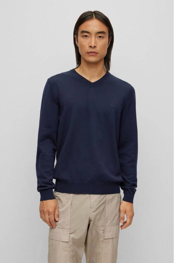 Hugo Boss Gebreide kleding met V-hals Blauw Heren