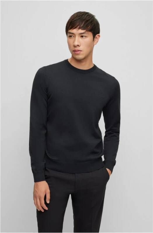 Hugo Boss Warm gebreid wollen kledingstuk norHeren pasvorm Zwart Heren