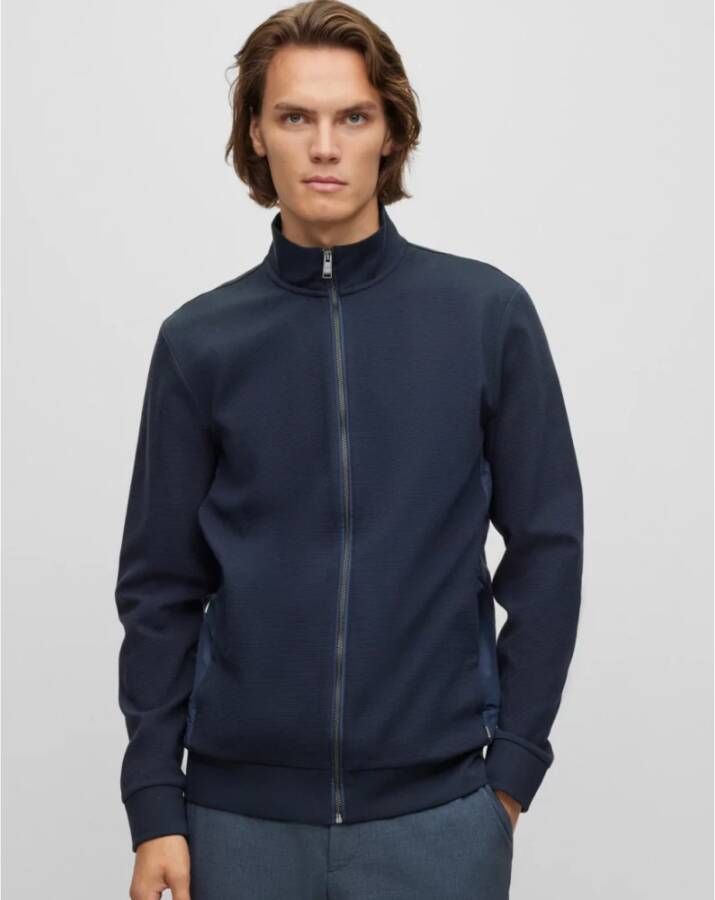 Hugo Boss Zip-throughs Blauw Heren