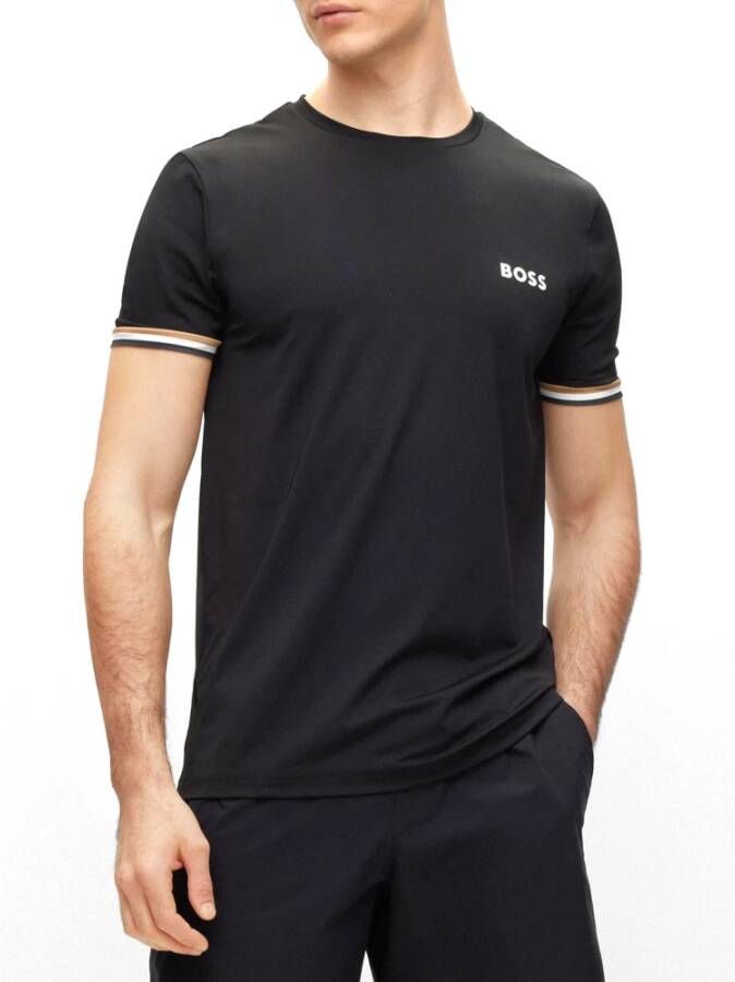 Hugo Boss Zwart T-Shirt met Zwarte Achterband Zwart Heren