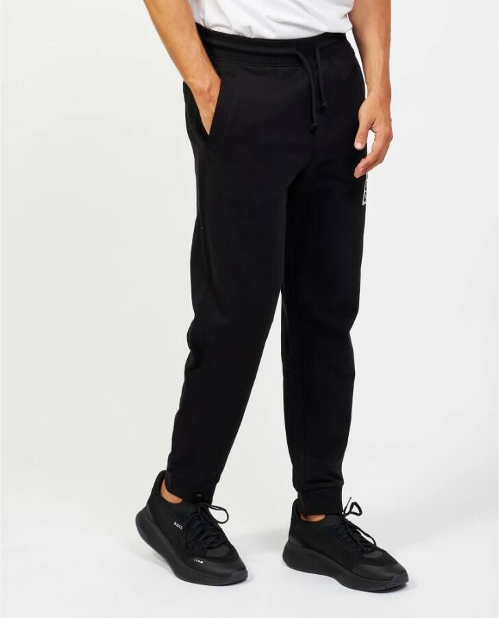 Hugo Boss Zwarte broek met relaxte pasvorm Zwart Heren