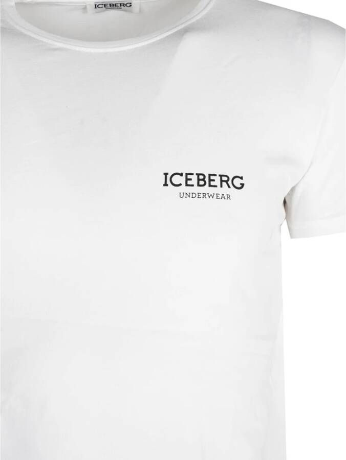 Iceberg Aansluitend Ronde Hals T-shirt White Heren