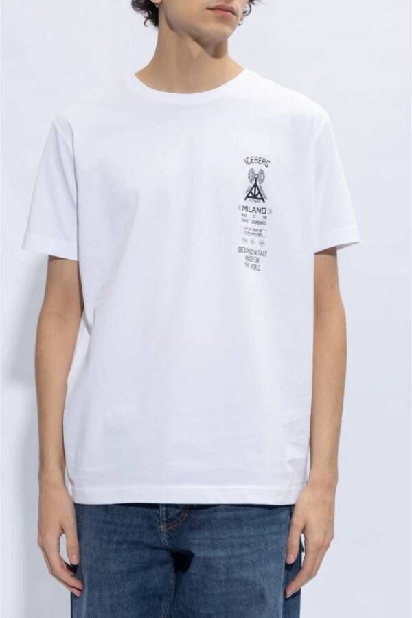 Iceberg Bedrukt T-shirt White Heren