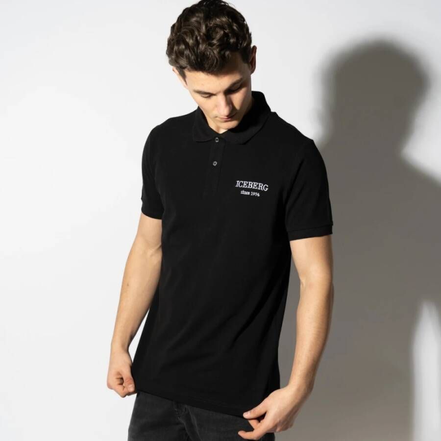 Iceberg Polo Shirt Zwart Heren