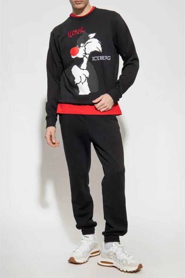 Iceberg Sweatshirt with logo Zwart Heren