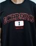 Iceberg Zwart T-Shirt met Rode en Witte Details Black Heren - Thumbnail 2