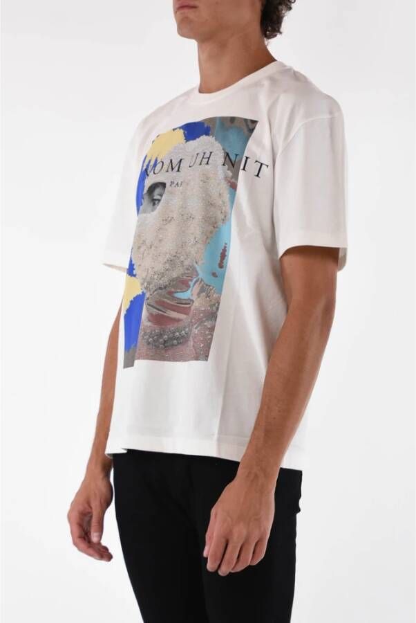IH NOM UH NIT Archief T-shirt met voor- en achterprint Wit Heren