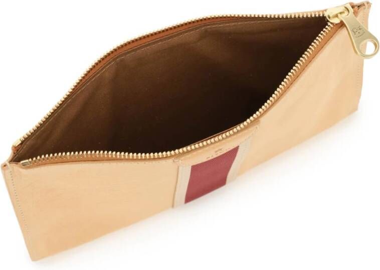 Il Bisonte Volonata Leren Pouch met Lint Beige Dames